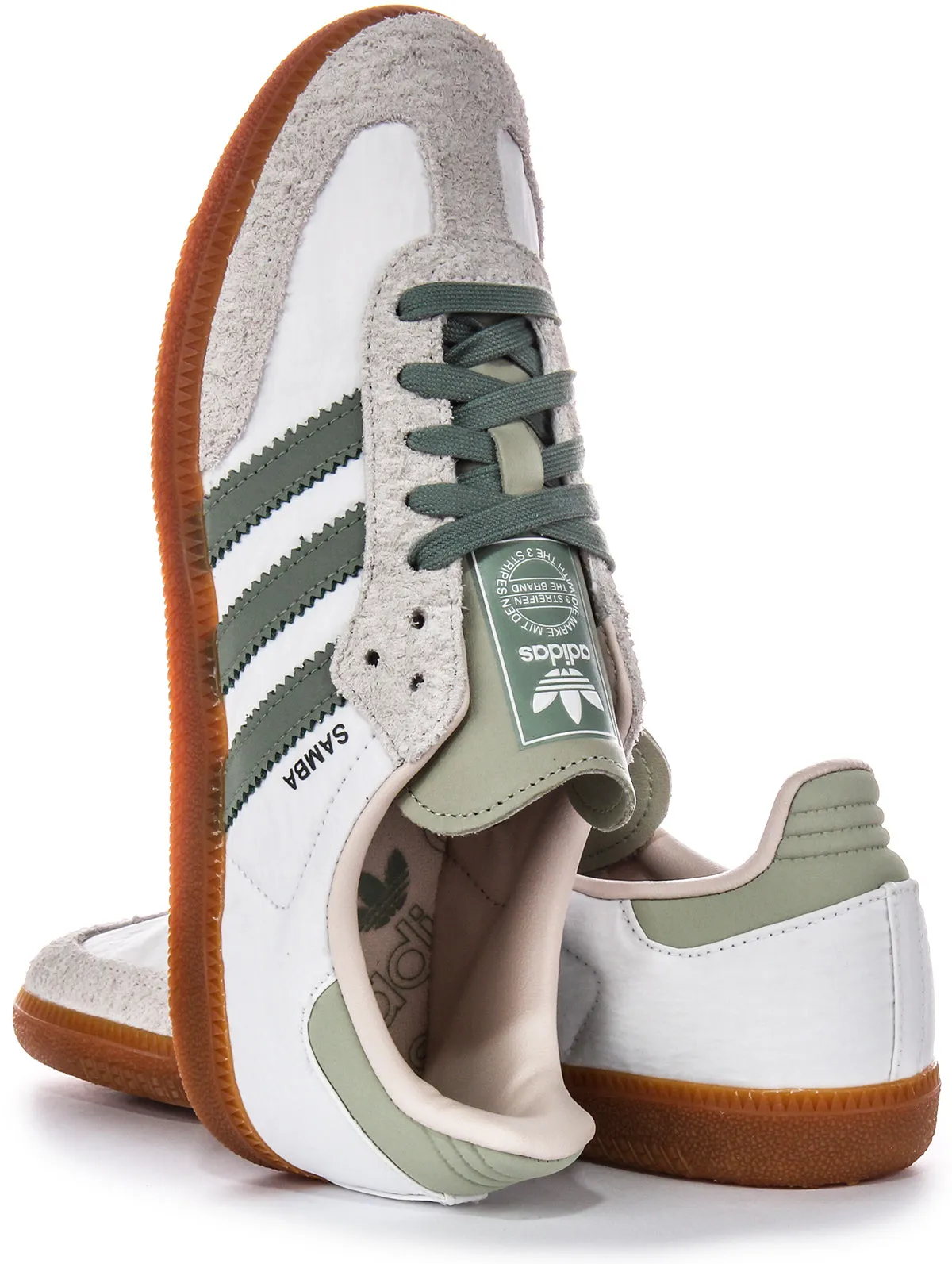 Adidas Samba OG In White Green For Women