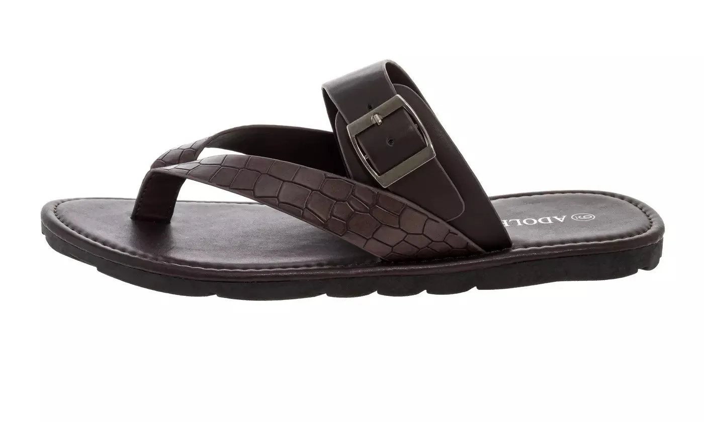 Adolfo Men's Leo Croc Toe Thong Sandal