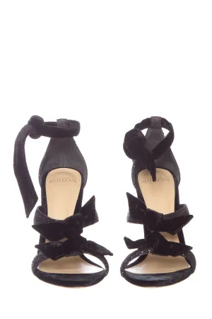 Alexandre Birman Black Crushed Velvet Heels SZ 37.5