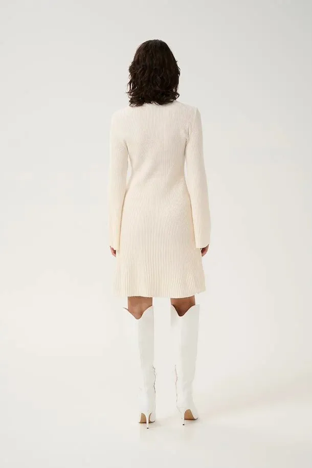 Antaligz Wool Short Dress - Egret