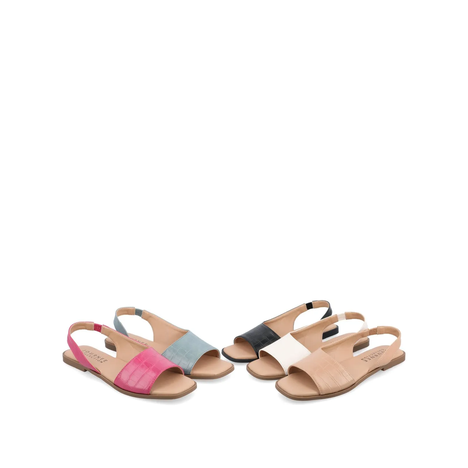 BRINSLEY SIDE CUTOUT SANDALS IN CROCO