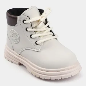 Casual Lace Up Boots For Boys PS-07-White