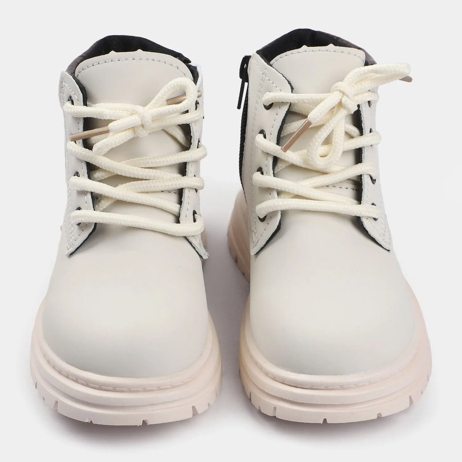 Casual Lace Up Boots For Boys PS-07-White