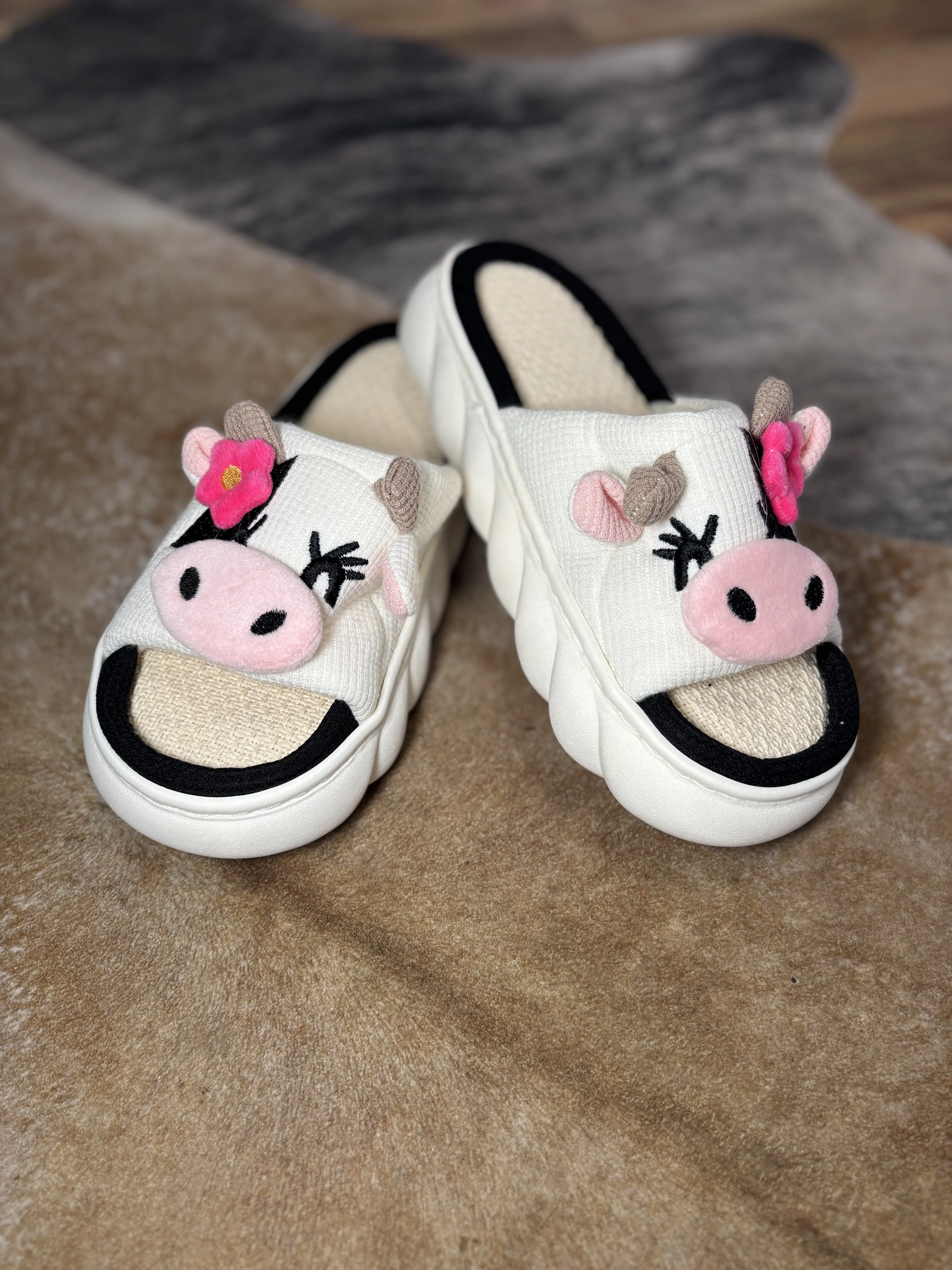 Cutesy Cow Slippers