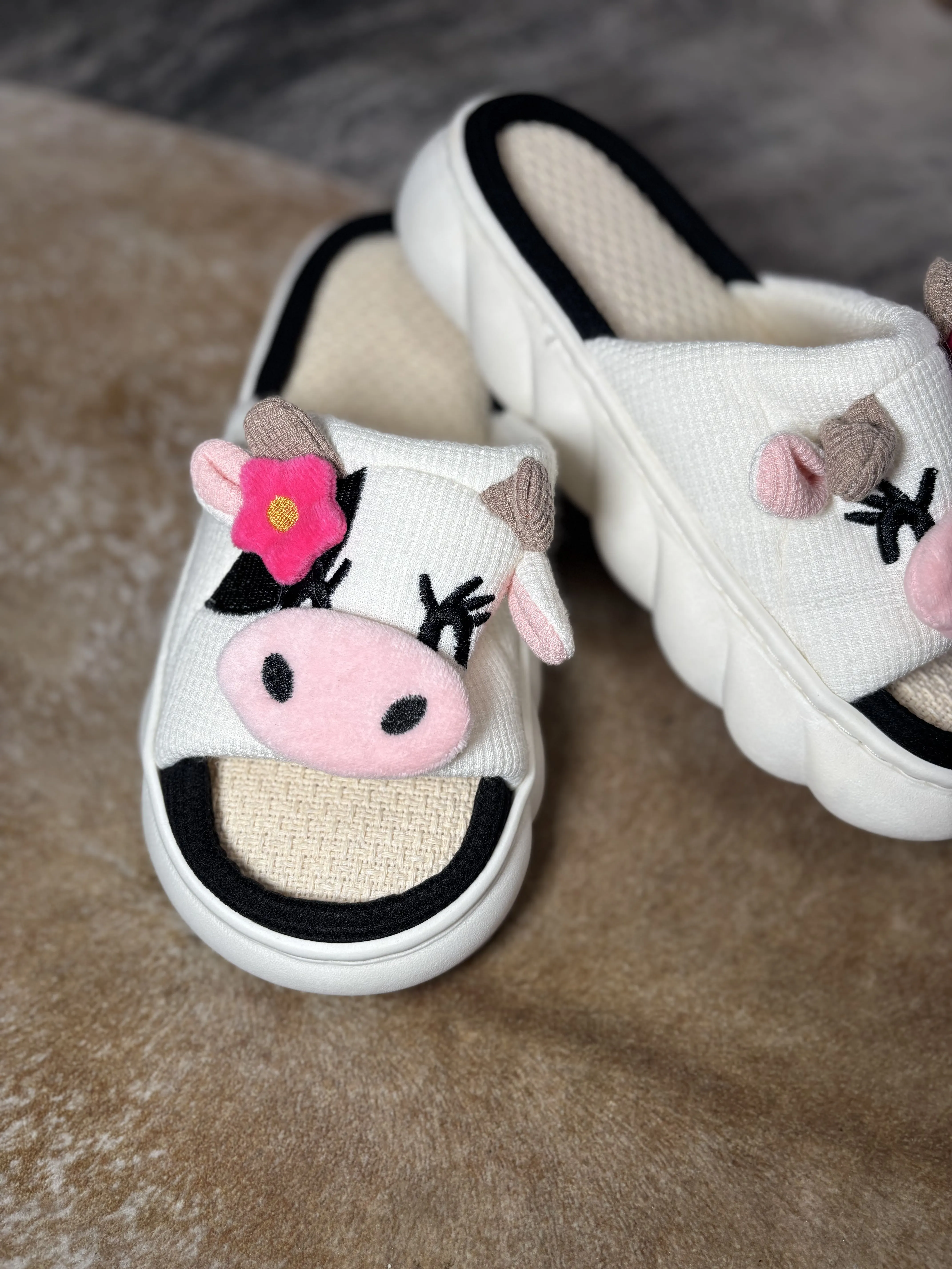 Cutesy Cow Slippers