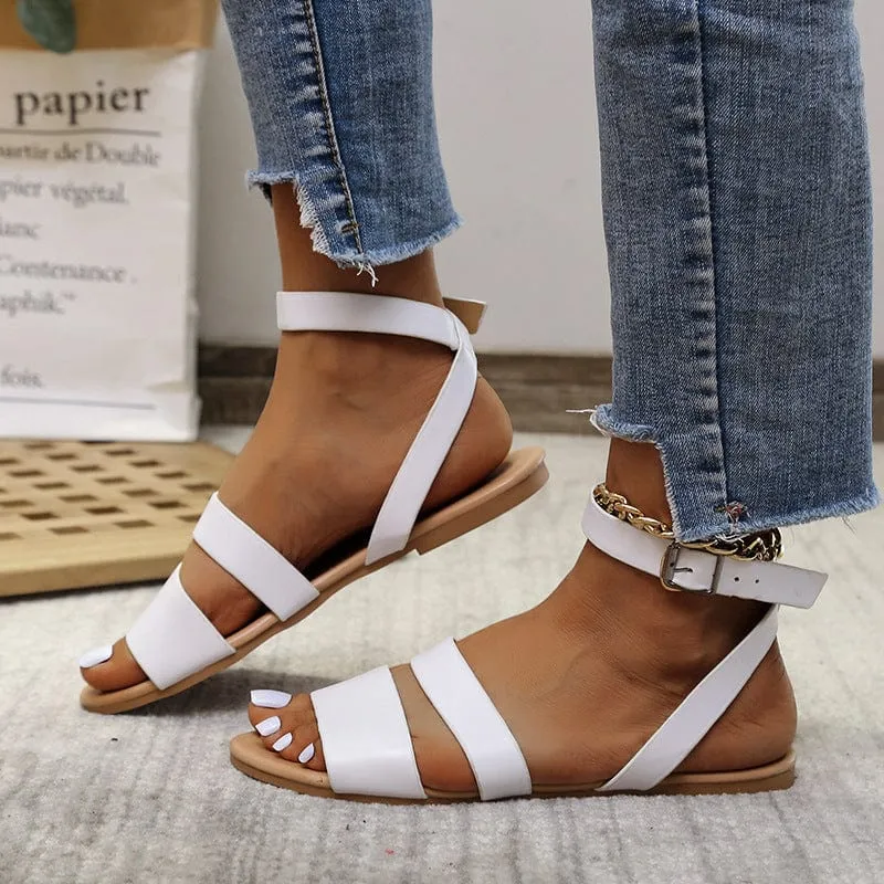 Double Strap Adjustable Buckle Sandal