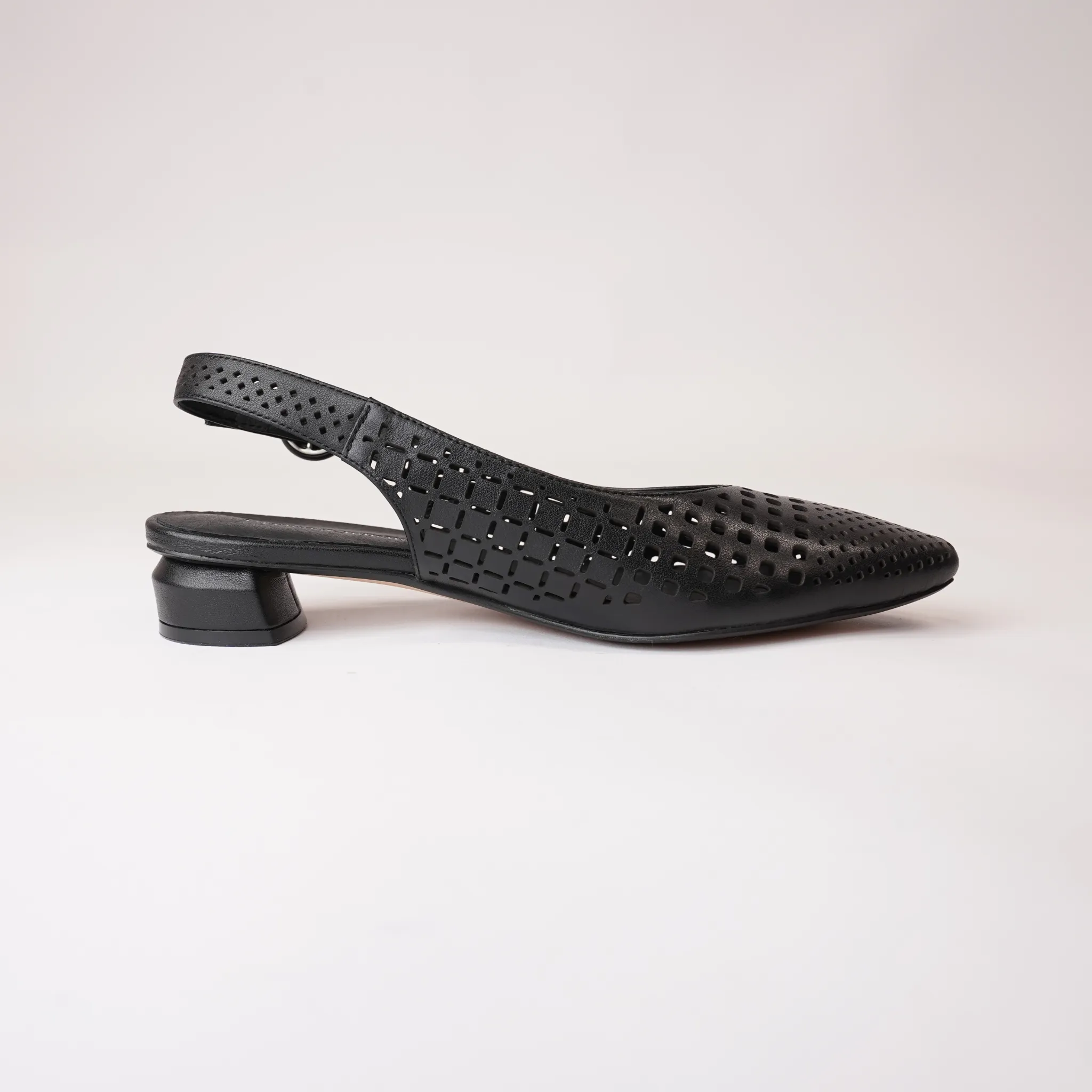 Fabbi Black Leather Flats