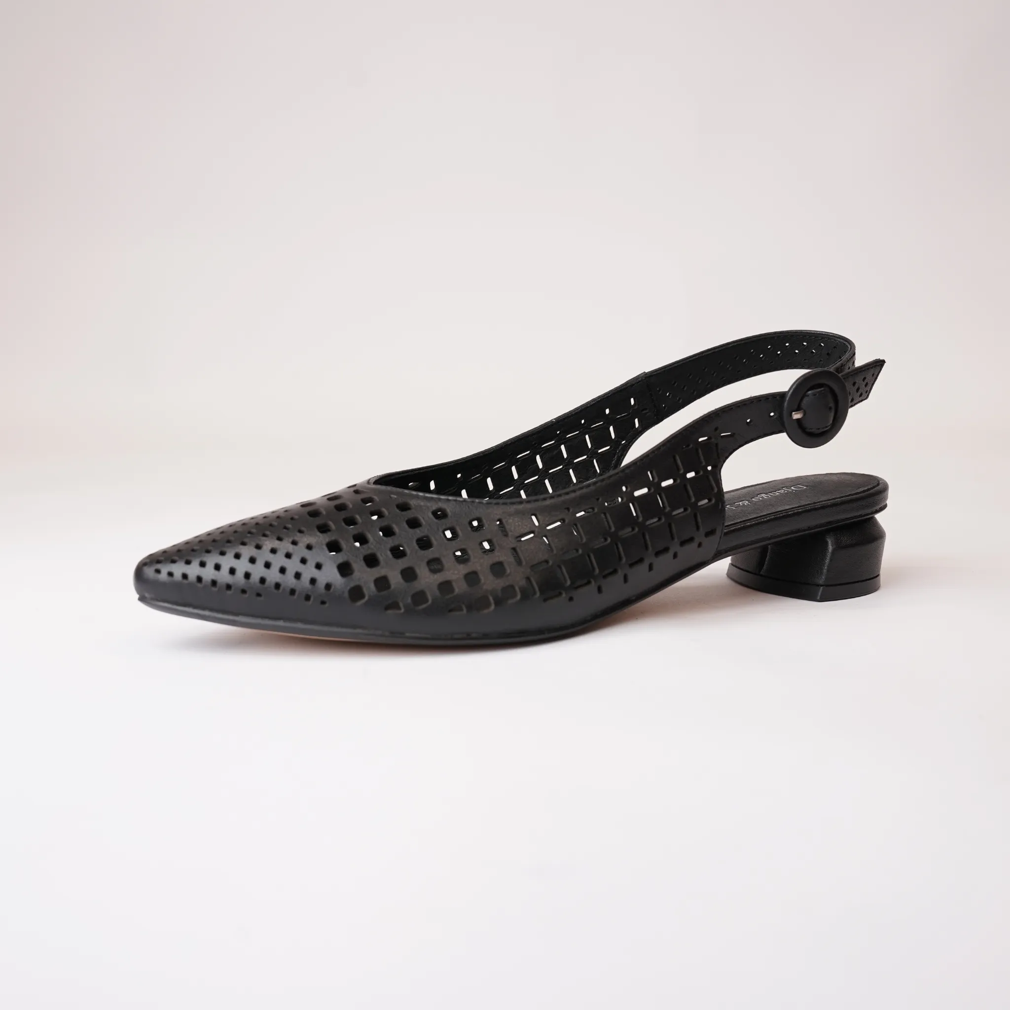 Fabbi Black Leather Flats