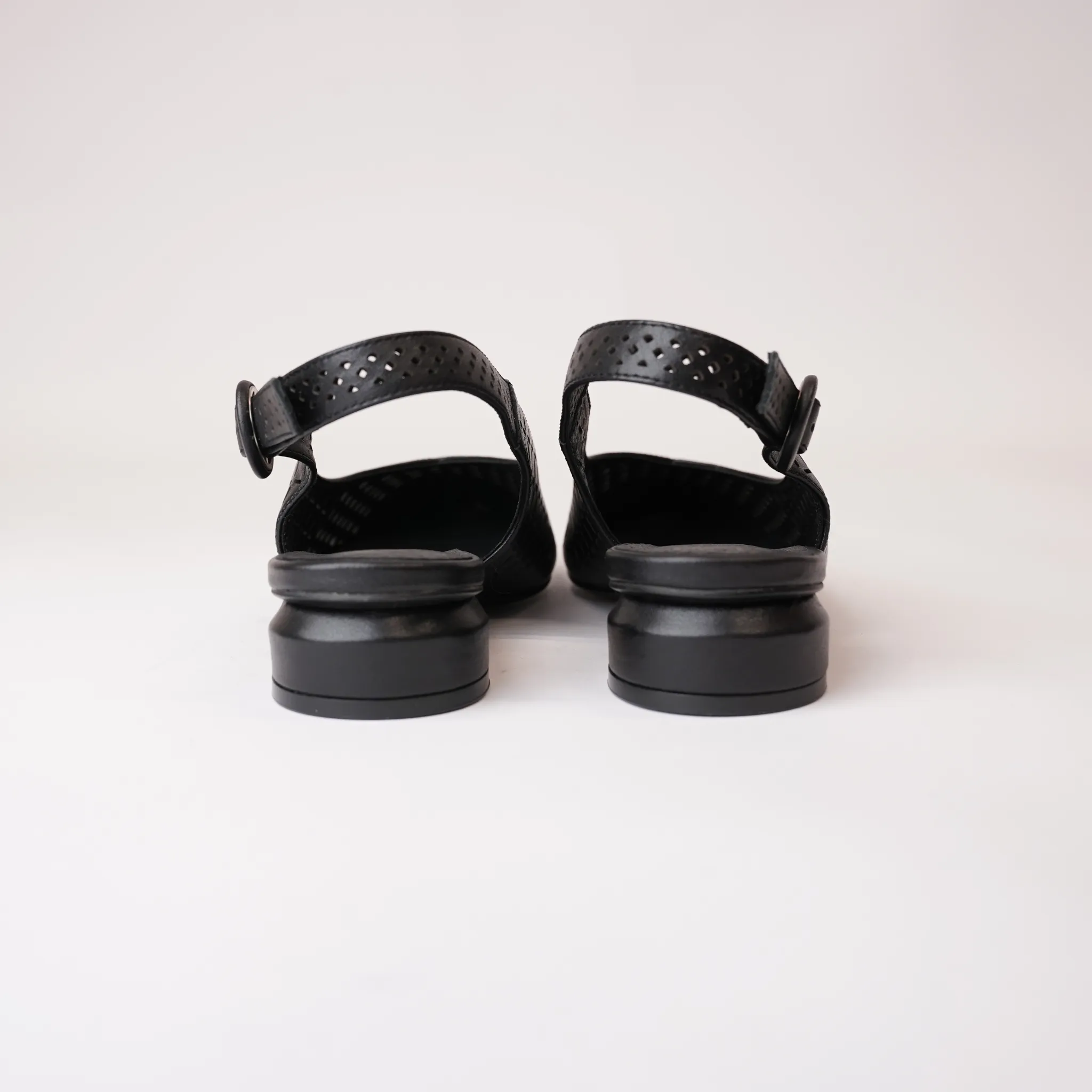 Fabbi Black Leather Flats