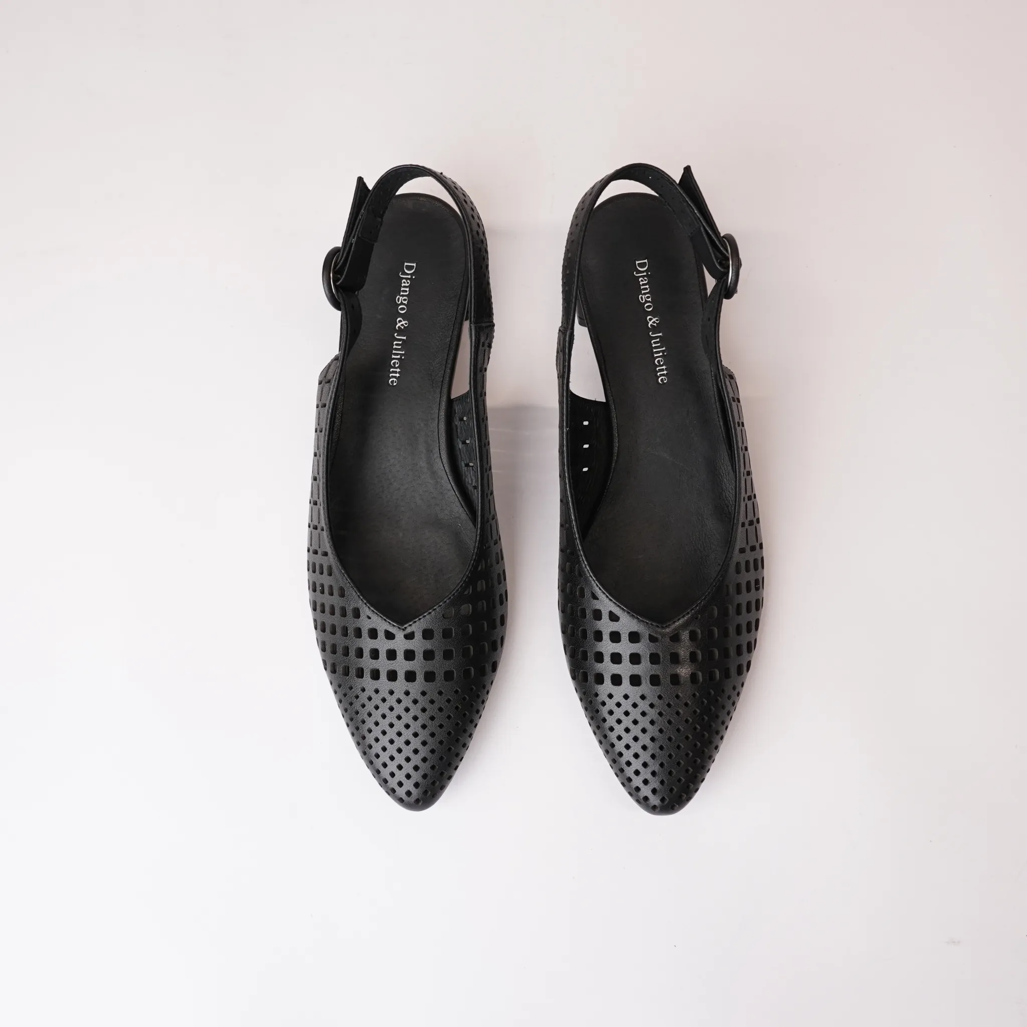 Fabbi Black Leather Flats