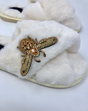 Helena Bee on Cross Slipper Ivory