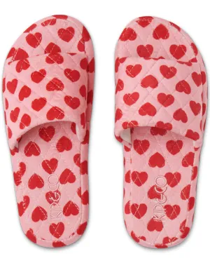 I Heart You Quilted Velvet Adult Slippers