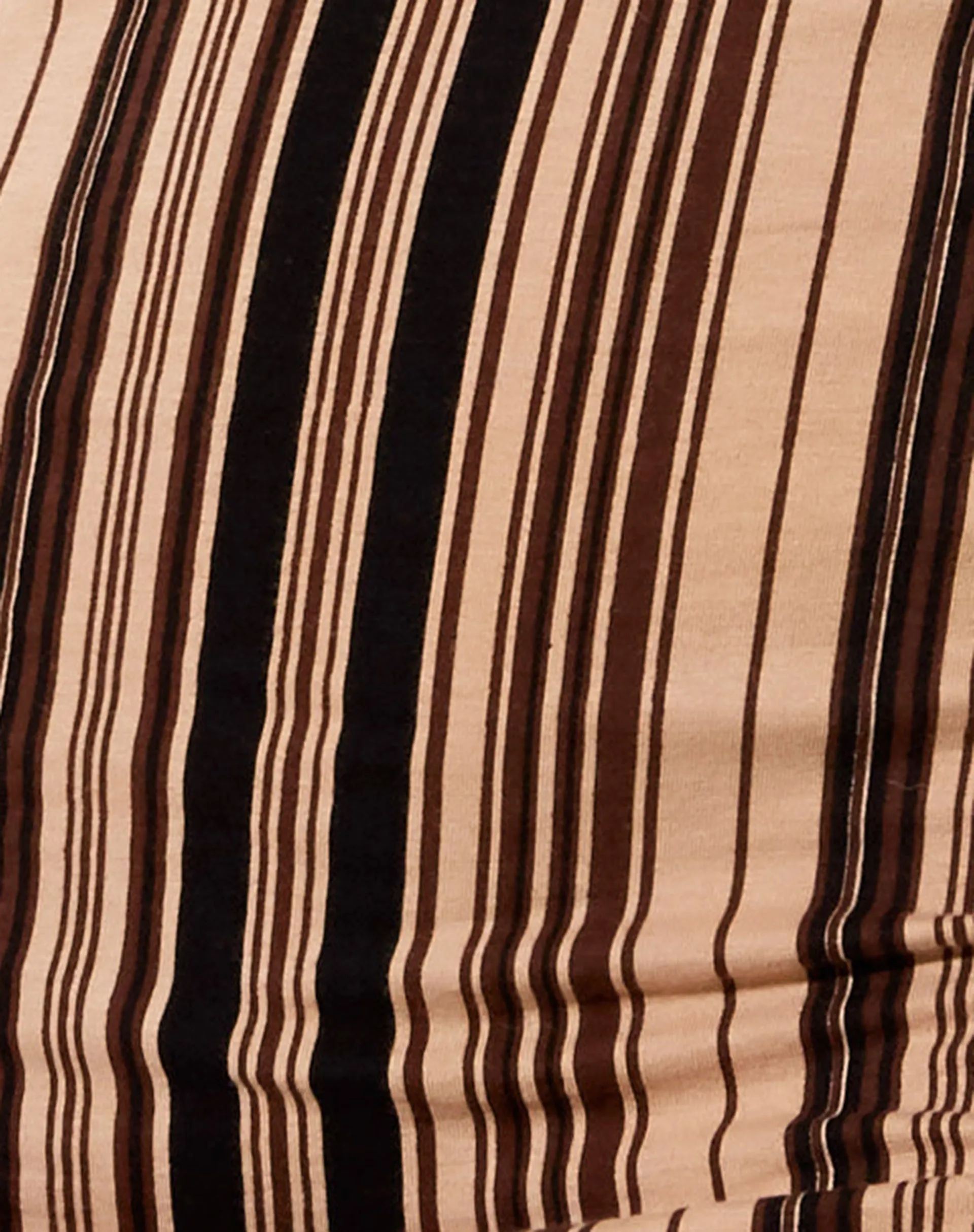 Jeeves Mini Dress in Mix Stripe Brown