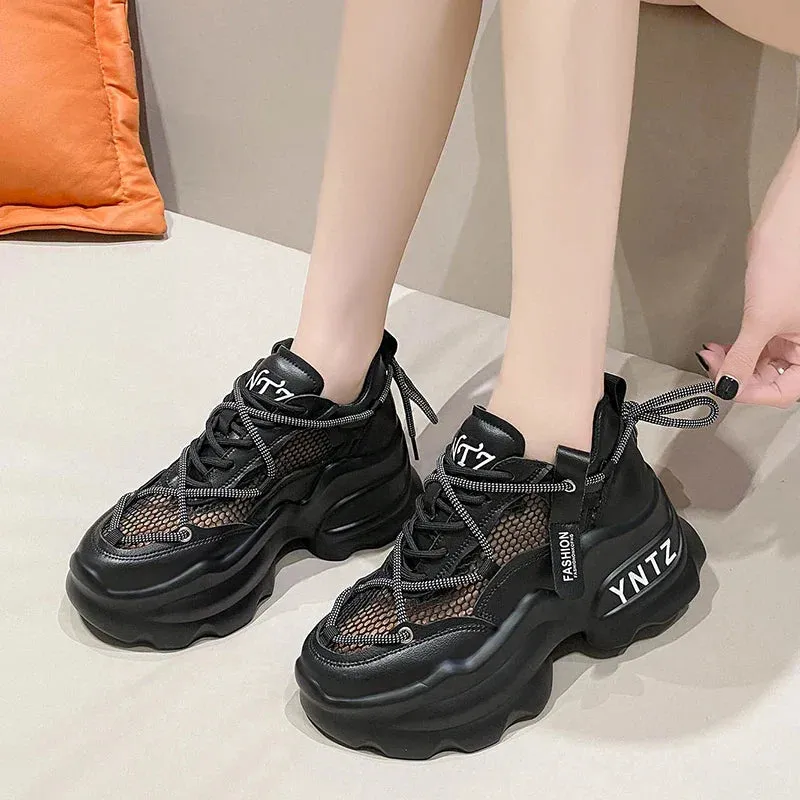 Joskaa 2024 New Chunky Black Platform Sneakers