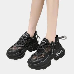 Joskaa 2024 New Chunky Black Platform Sneakers