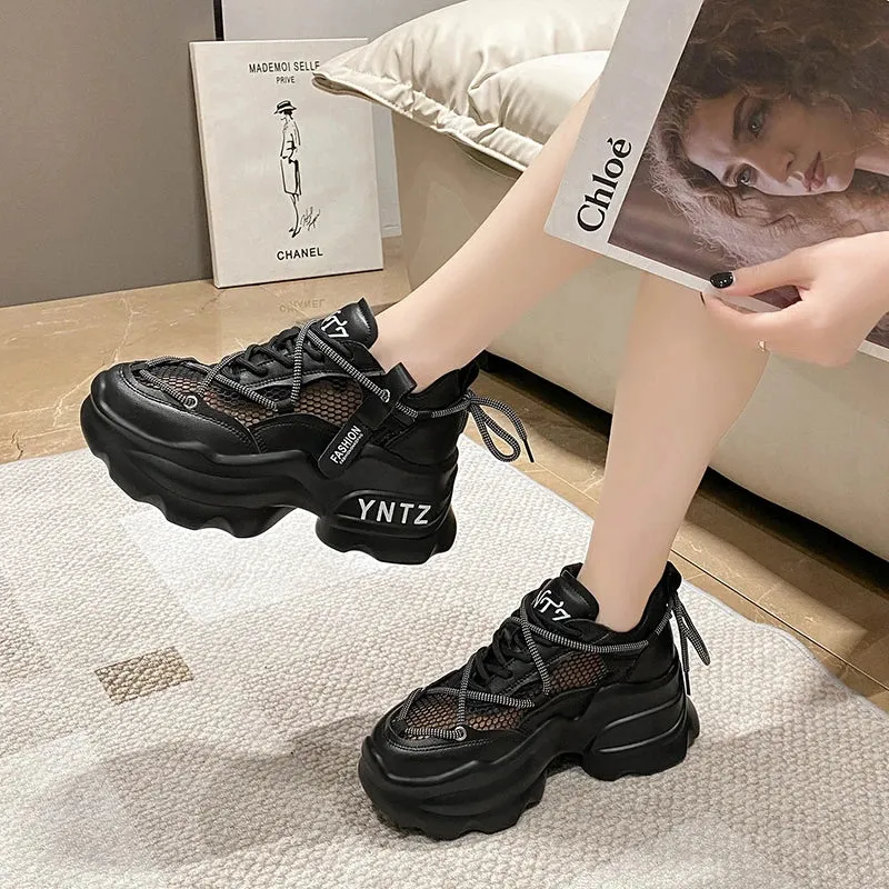 Joskaa 2024 New Chunky Black Platform Sneakers