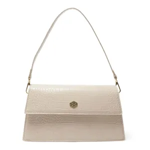 June Handbag in Nude Croc