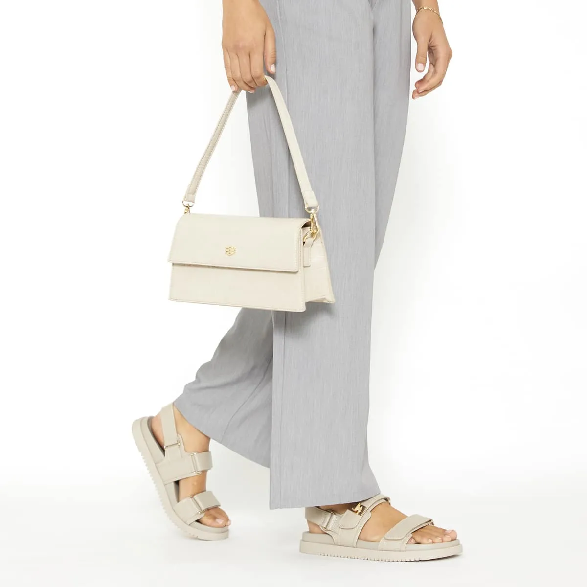 June Handbag in Nude Croc