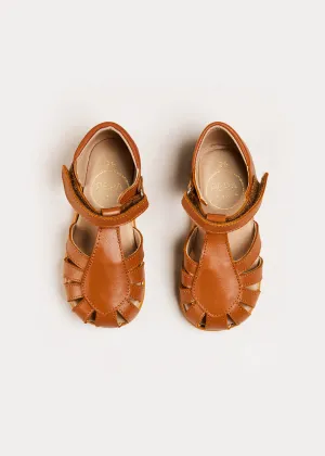 Leather Fishermans Sandals in Brown (21-27EU)