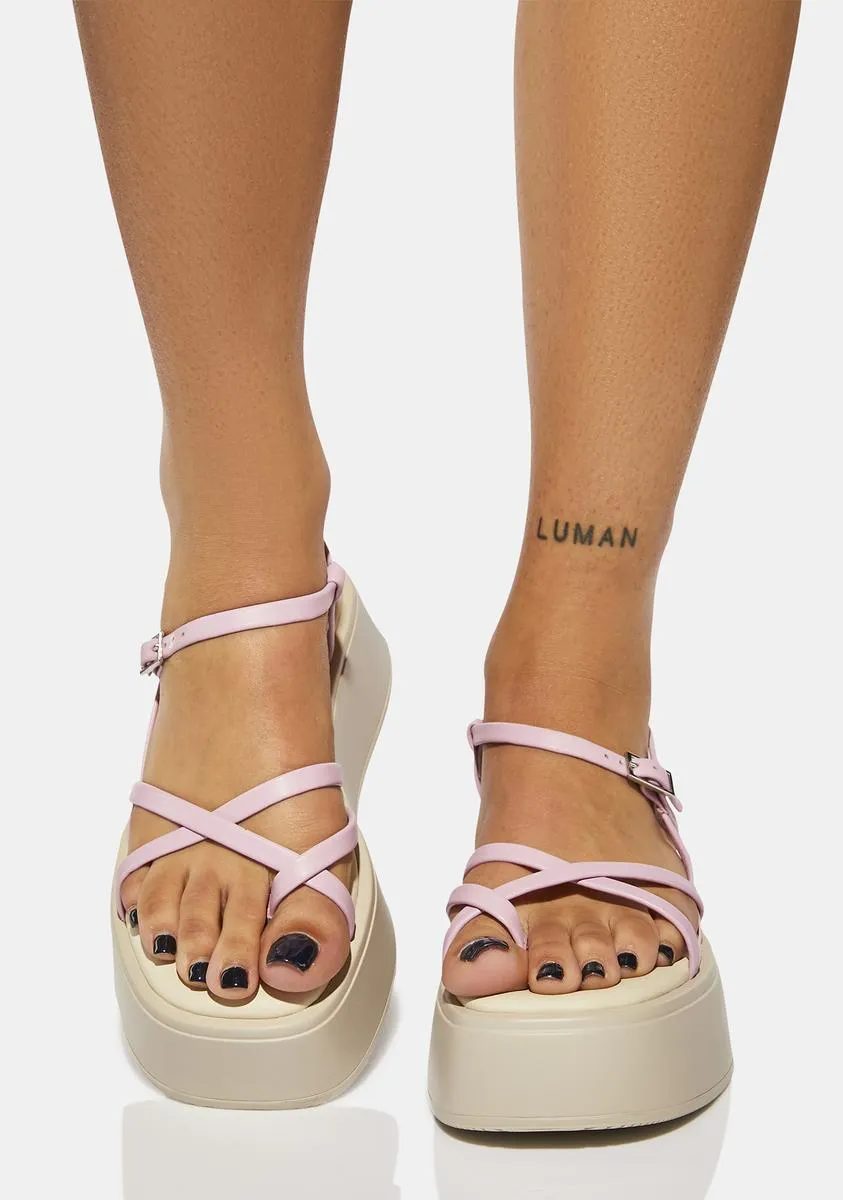 Mauve Courtney Flatform Sandals