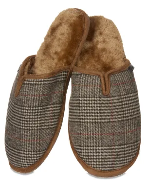 Men's Glen Plaid Plush Slippers