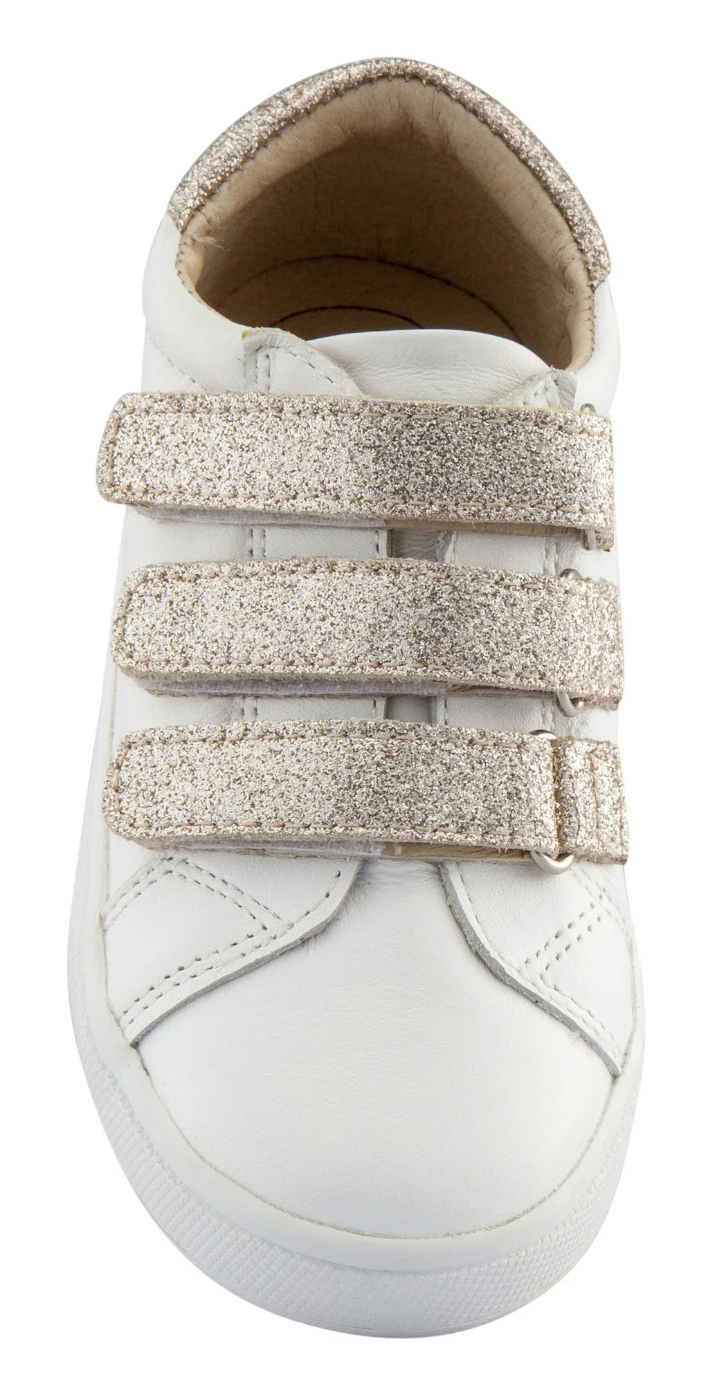 Old Soles Girl's Edgy Markert Leather Sneakers, Glam Cream