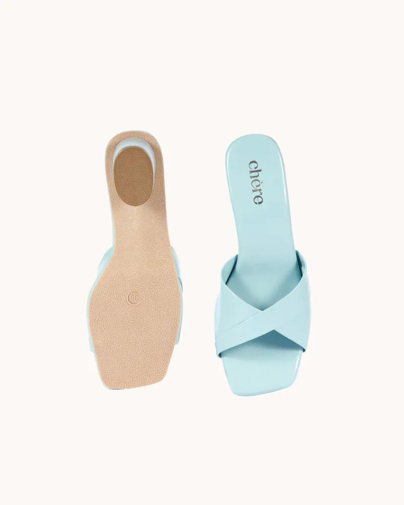 Pastel Blue Chic Block Heels for Women