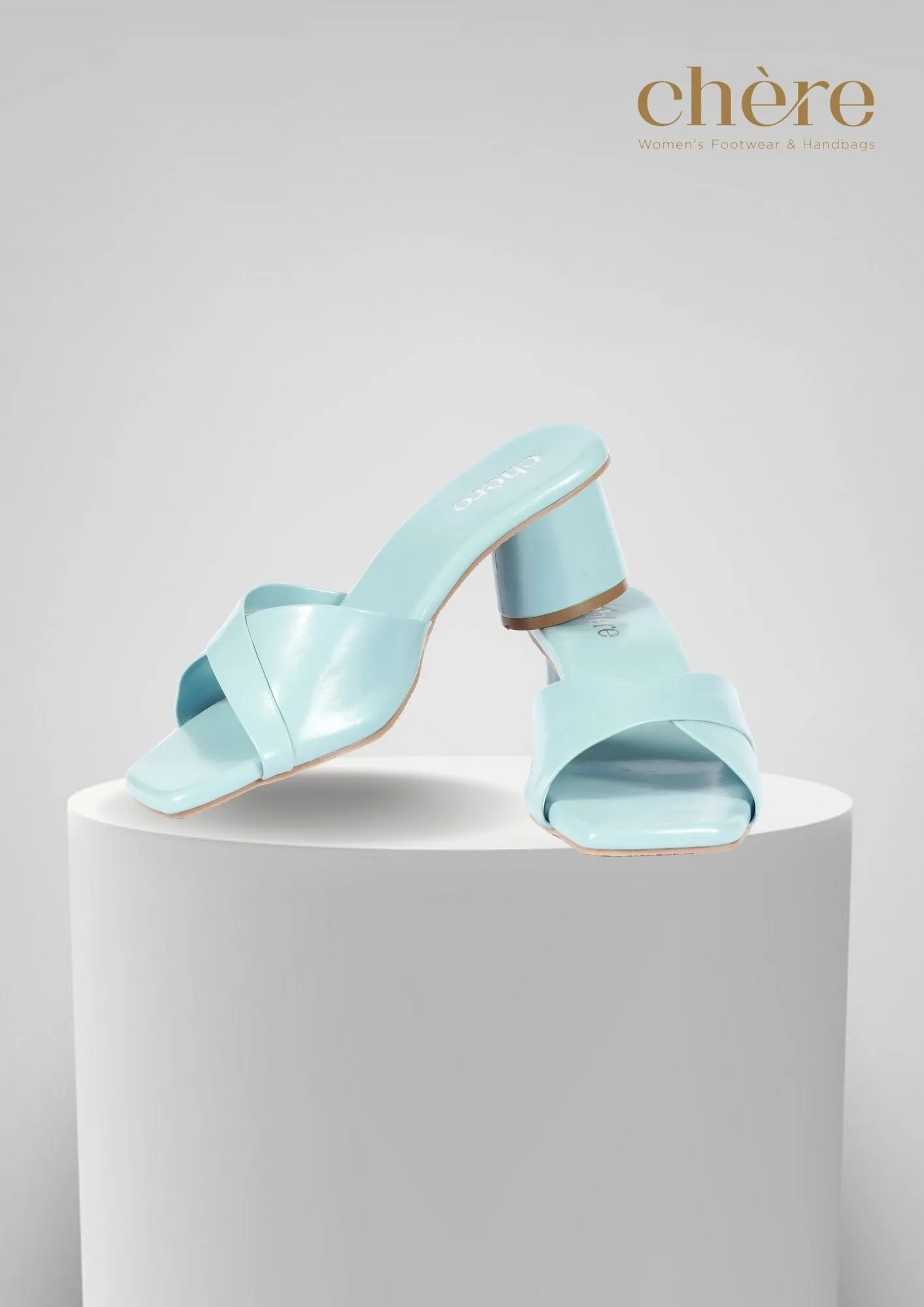 Pastel Blue Chic Block Heels for Women