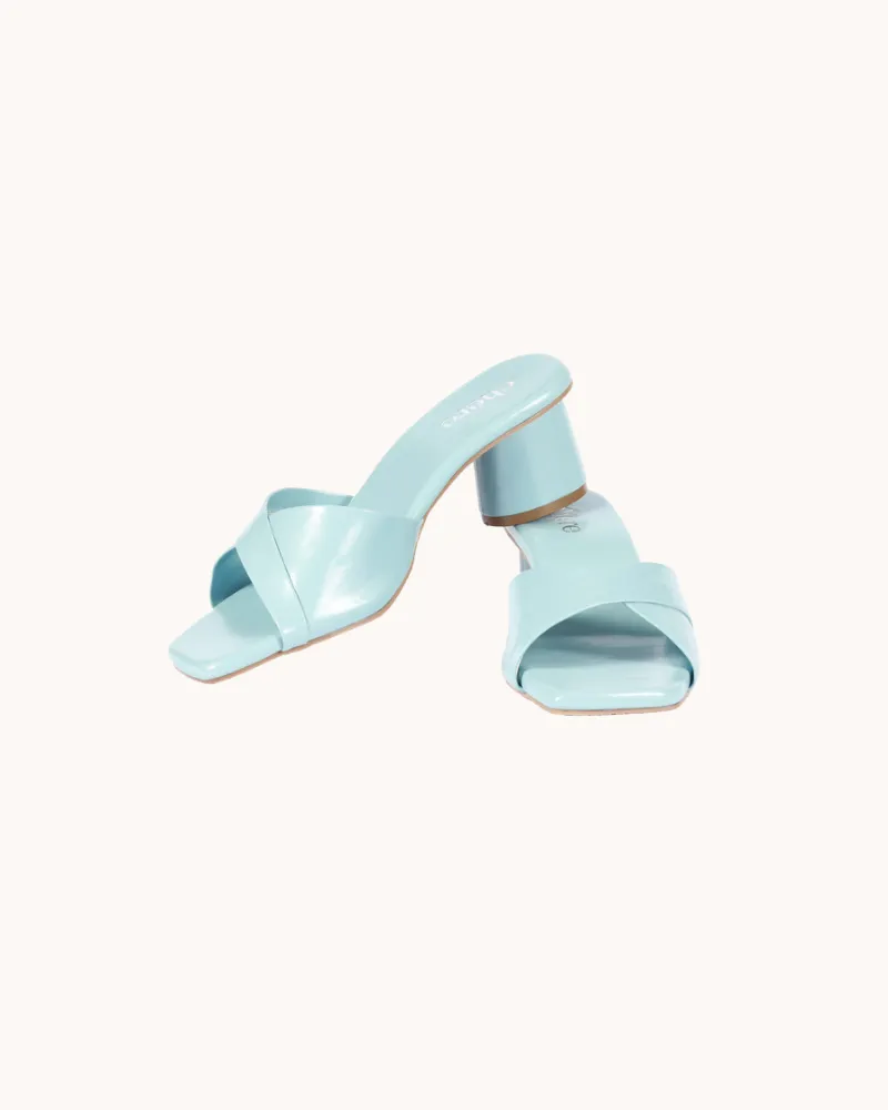 Pastel Blue Chic Block Heels for Women