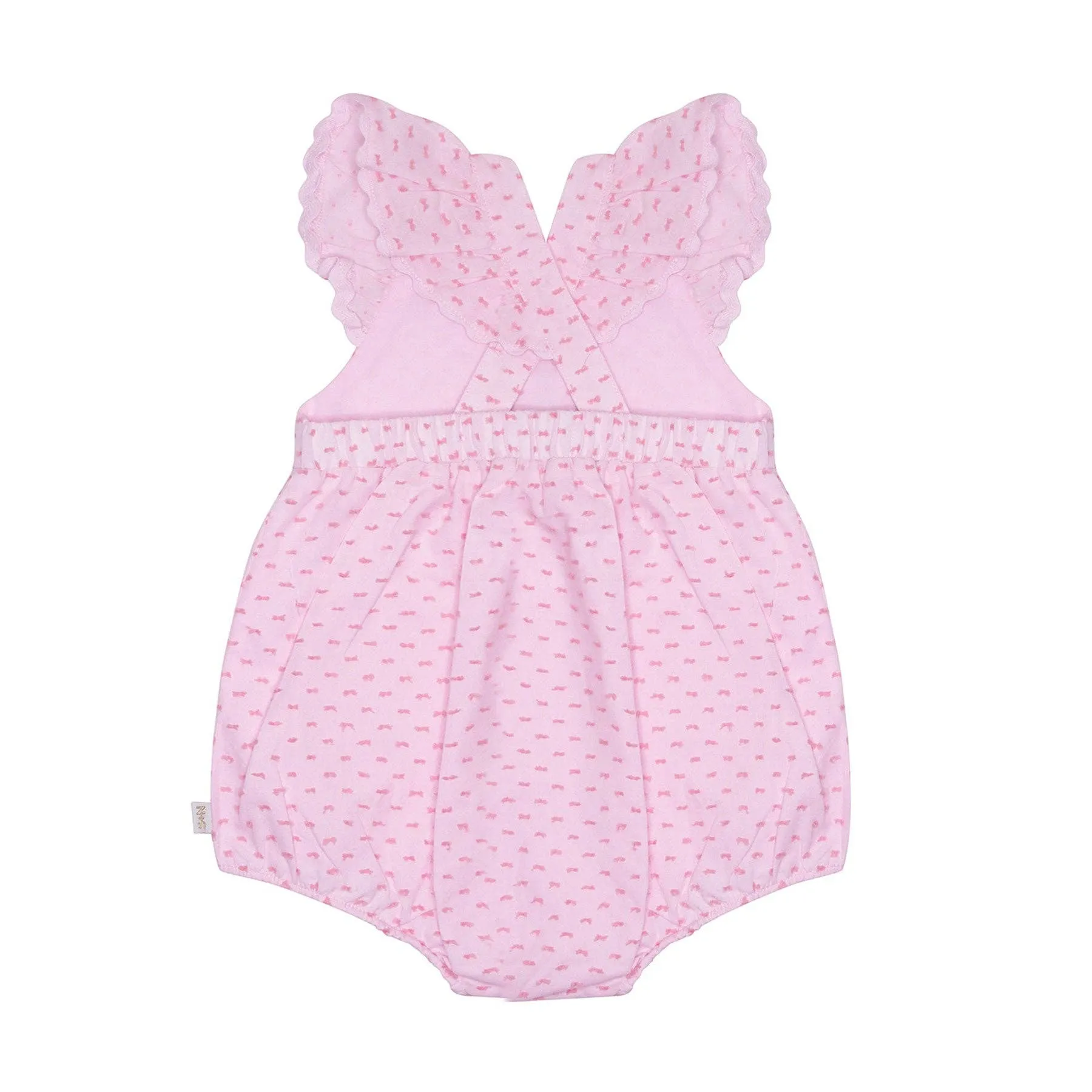 Pink Swiss Dot Ruffle Bubble