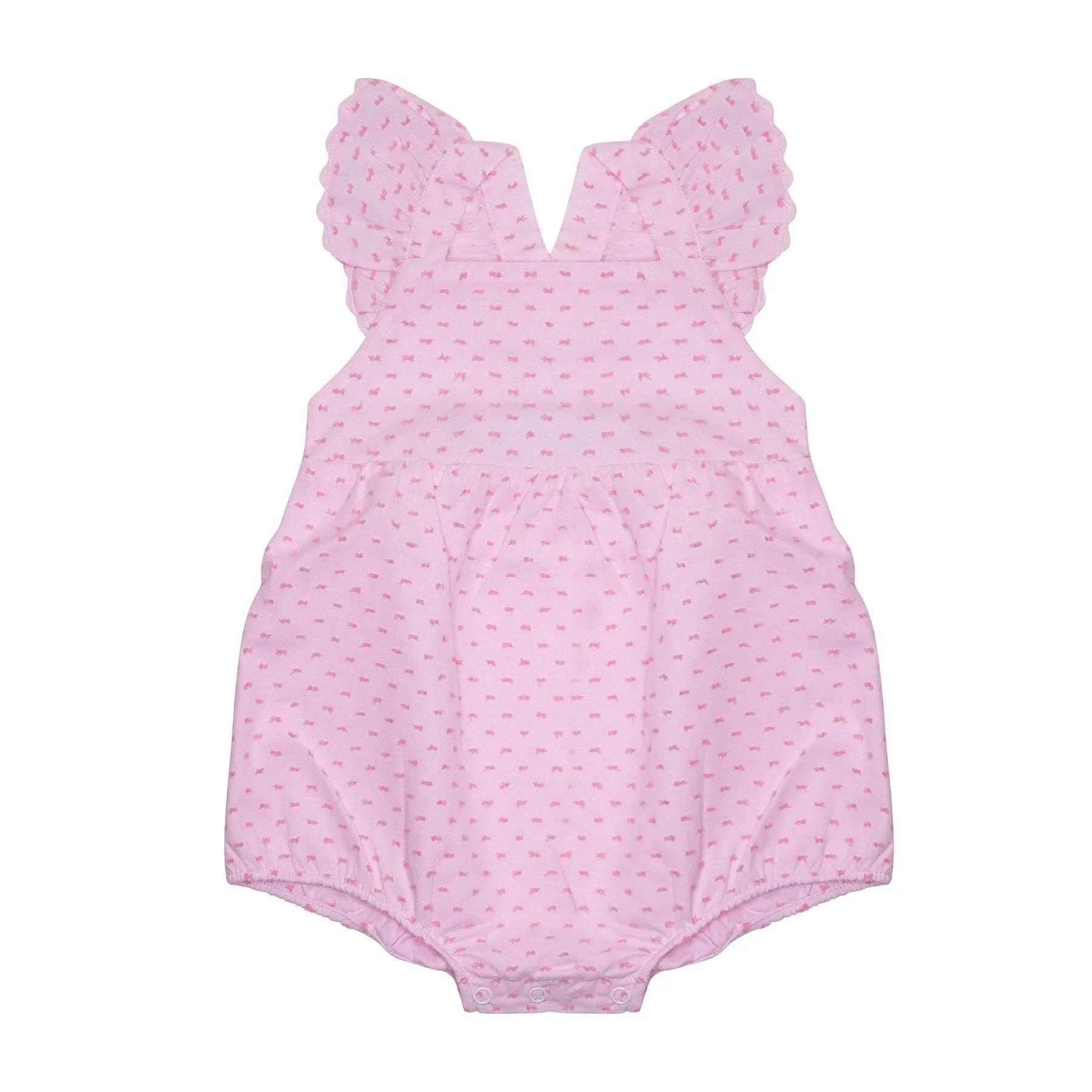 Pink Swiss Dot Ruffle Bubble