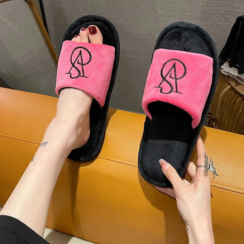 Plush Slide Slippers for Women