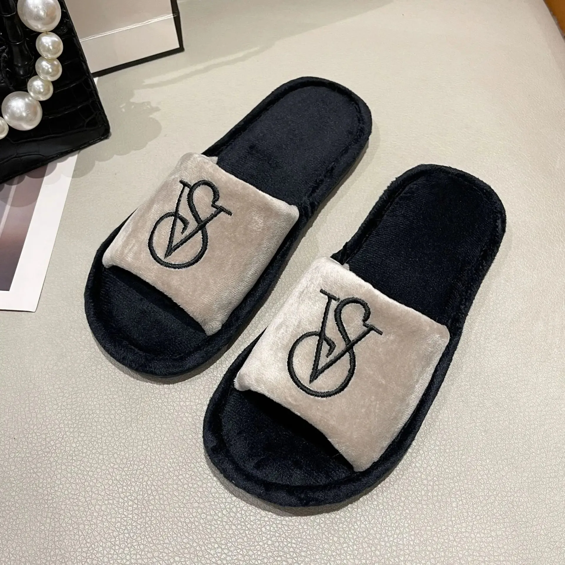 Plush Slide Slippers for Women