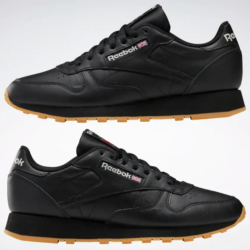 Reebok Men's Classic Leather Shoes - Core Black / Pure Grey / Rubber Gum