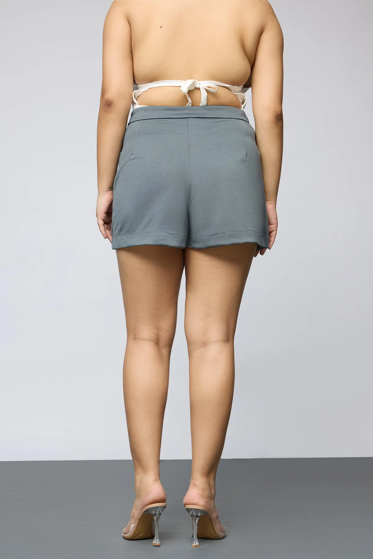 Silver Sleek Curve Skort