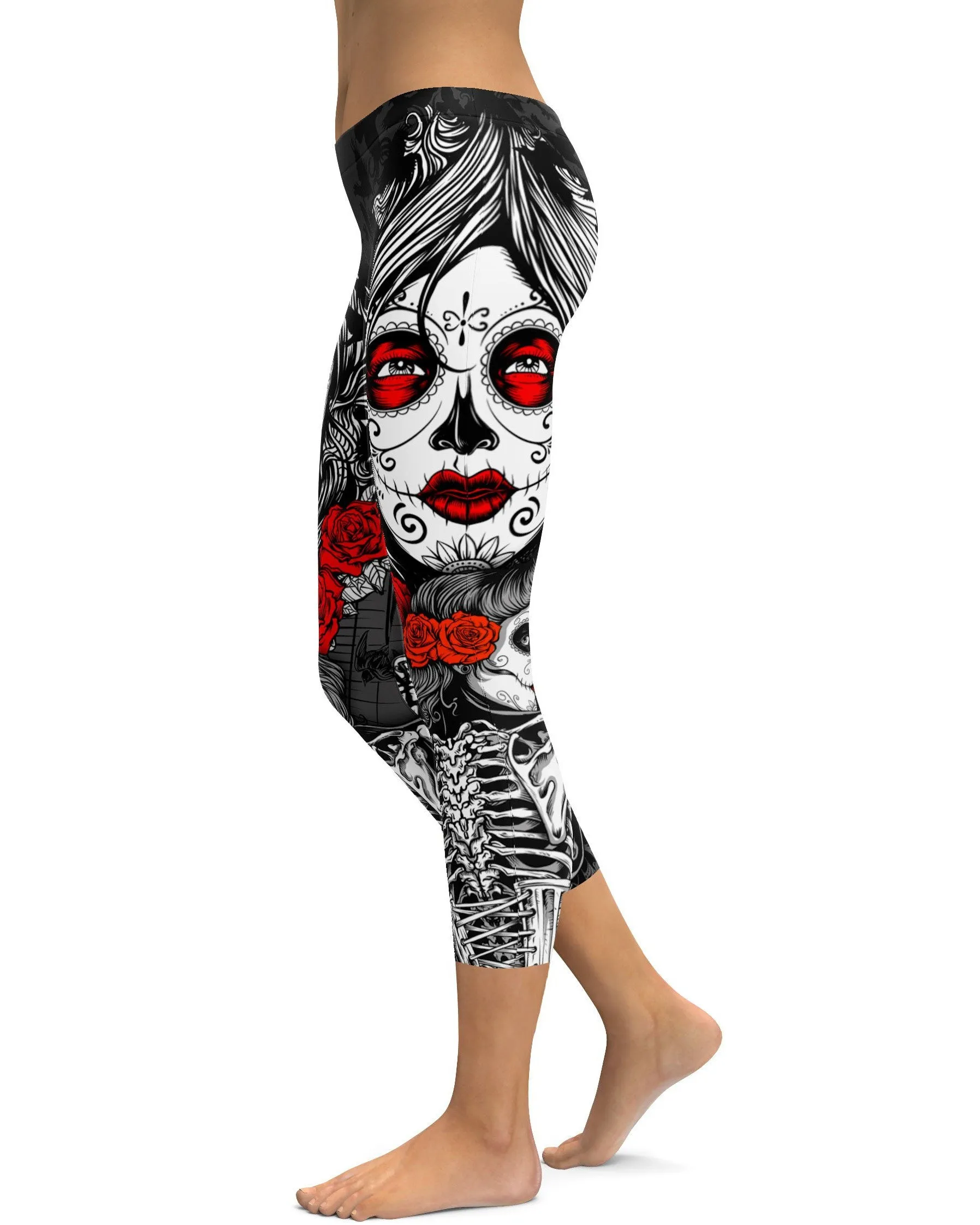 Skeleton Sugar Skull Capris