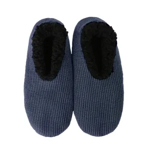 SnuggUps Men's Cord Navy Slippers Medium