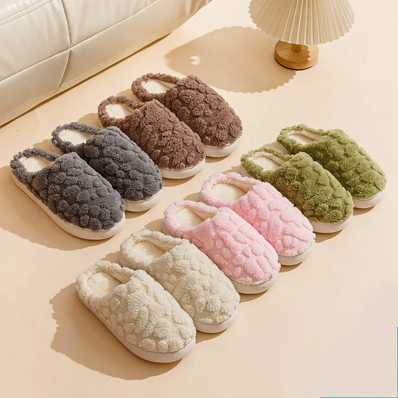 Soft Plush Slippers Women Men Cozy Fluffy Fleece House Shoes Winter Warm Slip On Floor Bedroom Slippers