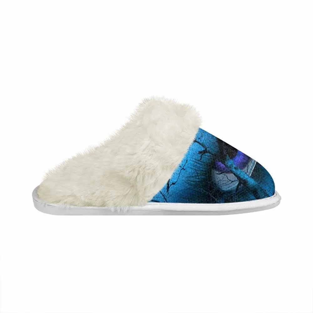 Spooky Blue Eyes Forest Keep Warm Cotton Slippers