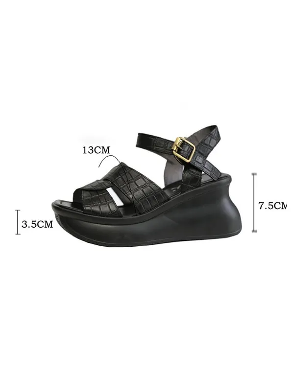 Summer Adjustable Retro Wedge Sandals