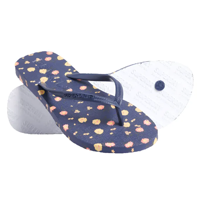 Superdry Womens Super Sleek AOP Flip Flop Navy Print