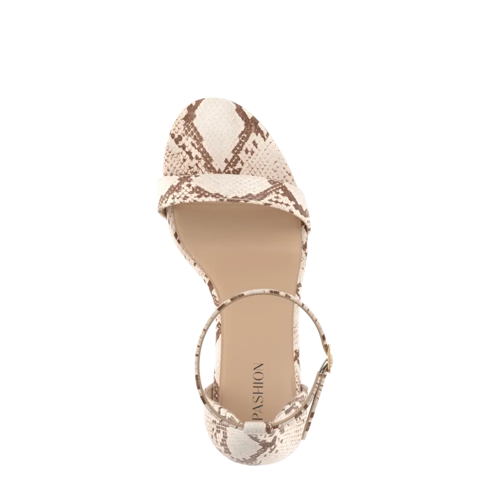 The Pashionista - Ivory Snakeskin Flat