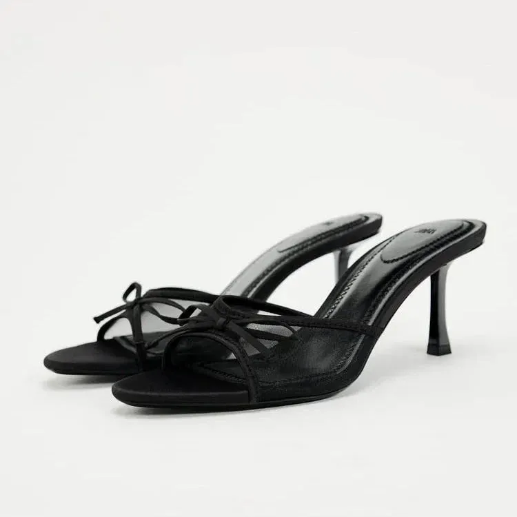 Tully Black Open Toe Heel