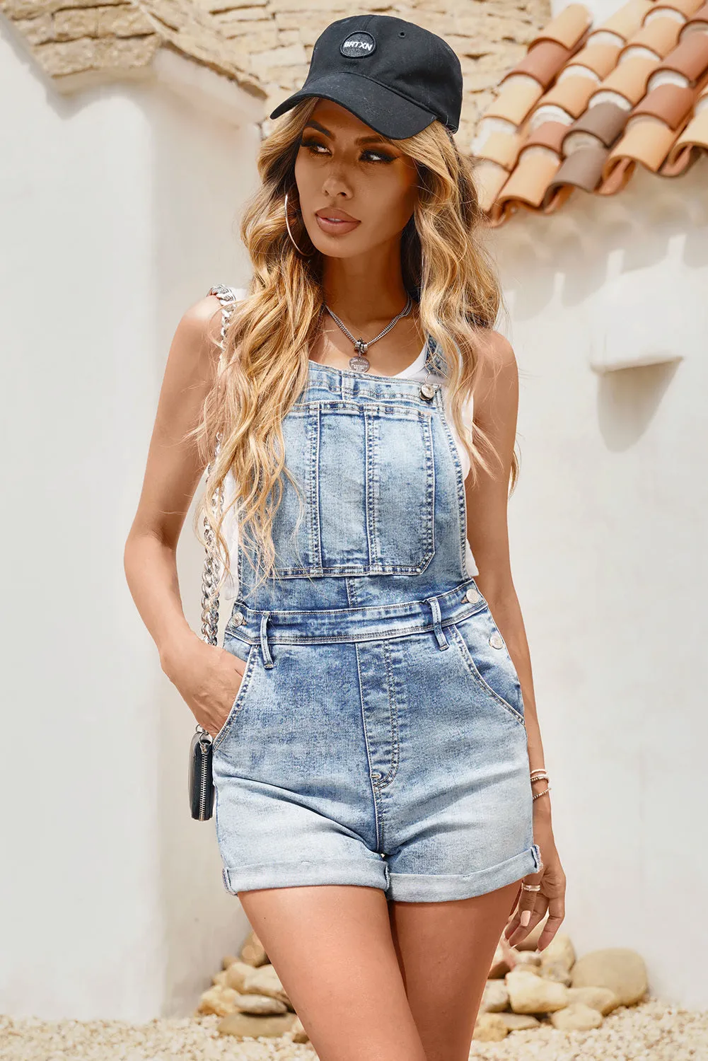 Women’s Casual Denim Bib Overalls Shorts Rompers Playsuit