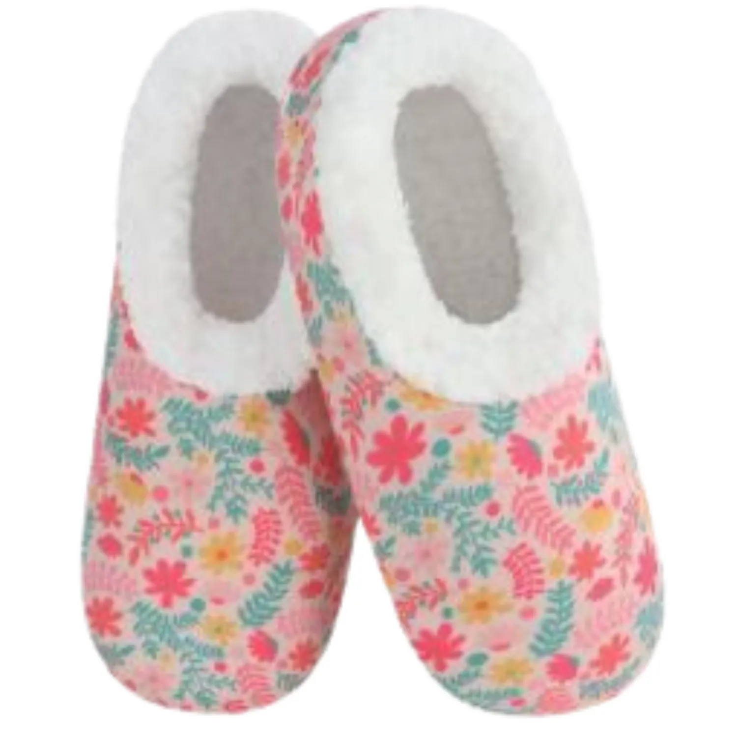 Women's Classic Cozy Snoozies® Flowers and Green Ferns on Pink